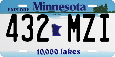 MN license plate 432MZI