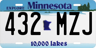 MN license plate 432MZJ