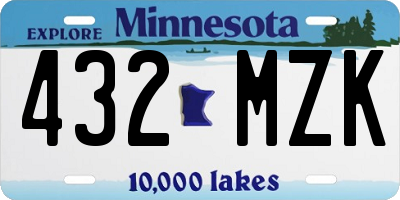MN license plate 432MZK