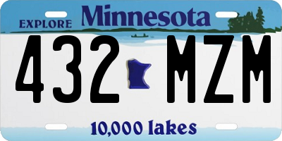 MN license plate 432MZM