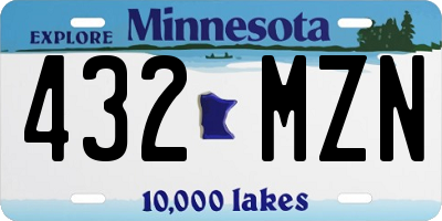 MN license plate 432MZN