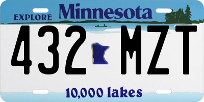 MN license plate 432MZT