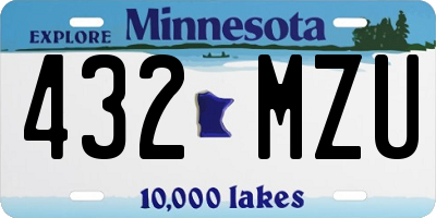 MN license plate 432MZU