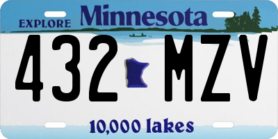 MN license plate 432MZV