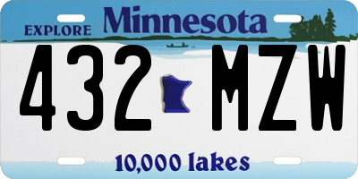 MN license plate 432MZW