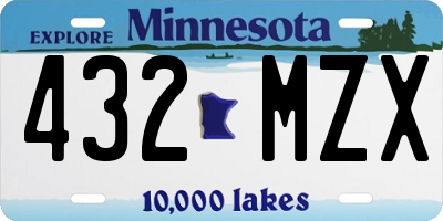 MN license plate 432MZX