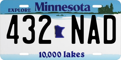 MN license plate 432NAD