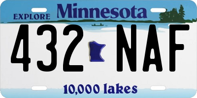 MN license plate 432NAF