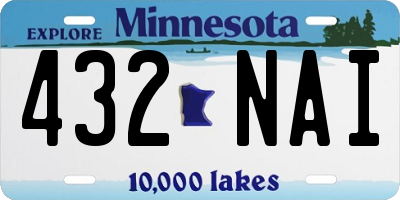 MN license plate 432NAI