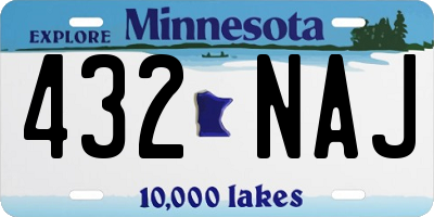 MN license plate 432NAJ