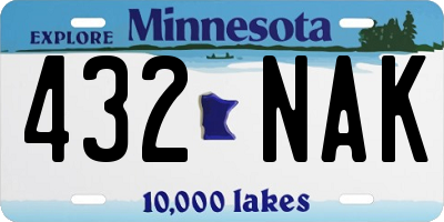 MN license plate 432NAK