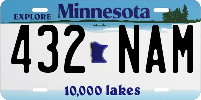 MN license plate 432NAM