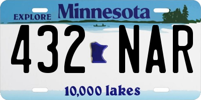 MN license plate 432NAR