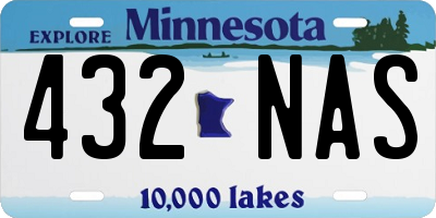 MN license plate 432NAS