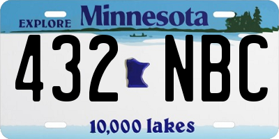 MN license plate 432NBC