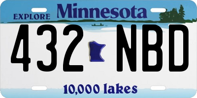 MN license plate 432NBD