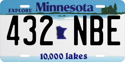 MN license plate 432NBE