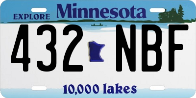 MN license plate 432NBF