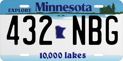 MN license plate 432NBG
