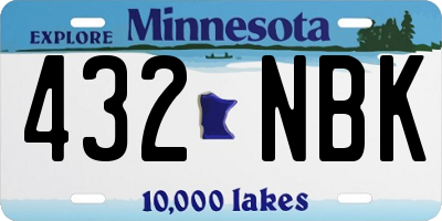 MN license plate 432NBK