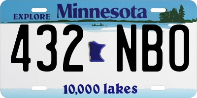 MN license plate 432NBO
