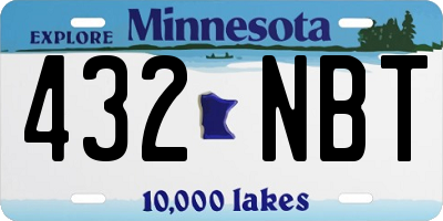 MN license plate 432NBT