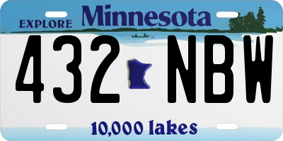 MN license plate 432NBW