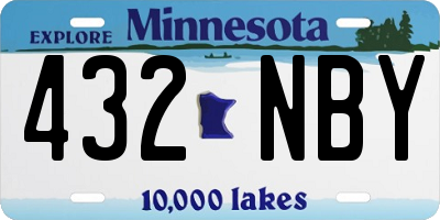 MN license plate 432NBY