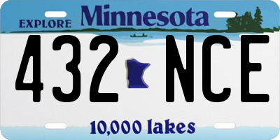 MN license plate 432NCE