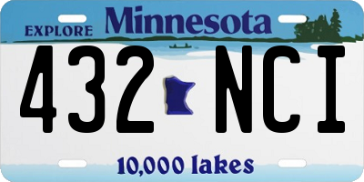 MN license plate 432NCI