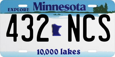 MN license plate 432NCS