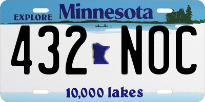 MN license plate 432NOC
