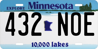 MN license plate 432NOE