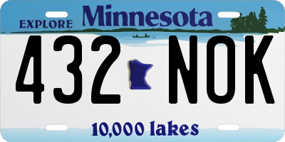 MN license plate 432NOK