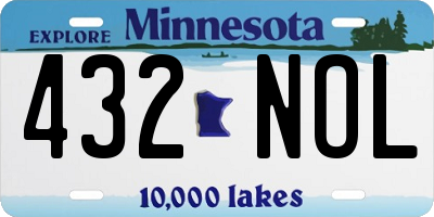 MN license plate 432NOL