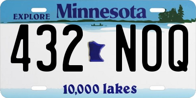 MN license plate 432NOQ
