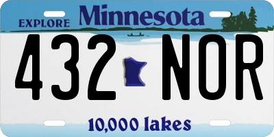 MN license plate 432NOR