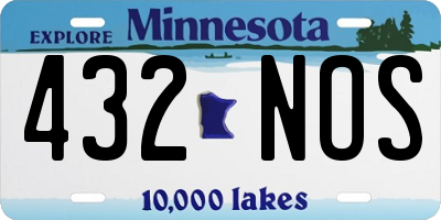 MN license plate 432NOS