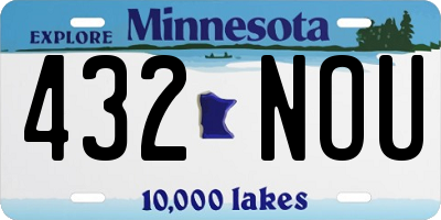 MN license plate 432NOU
