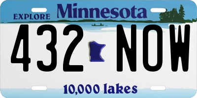MN license plate 432NOW