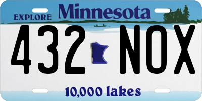 MN license plate 432NOX