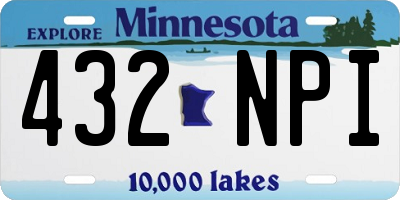 MN license plate 432NPI