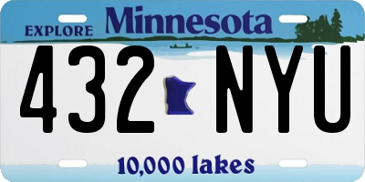 MN license plate 432NYU