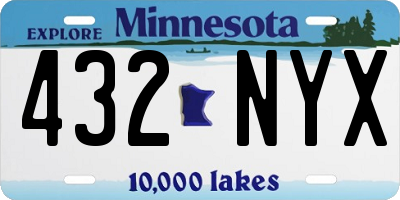 MN license plate 432NYX