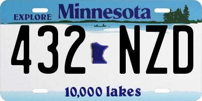 MN license plate 432NZD