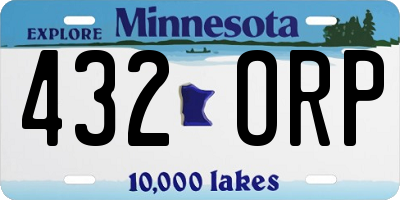 MN license plate 432ORP