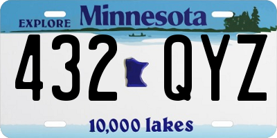 MN license plate 432QYZ