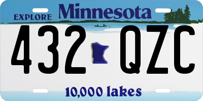 MN license plate 432QZC