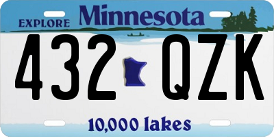 MN license plate 432QZK