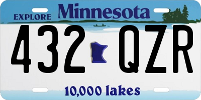 MN license plate 432QZR